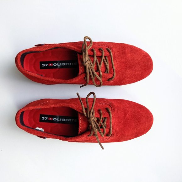 🇨🇦 🇪🇹 Oliberte Eloka Red Suede Loafer Fair Trade - Picture 9 of 12